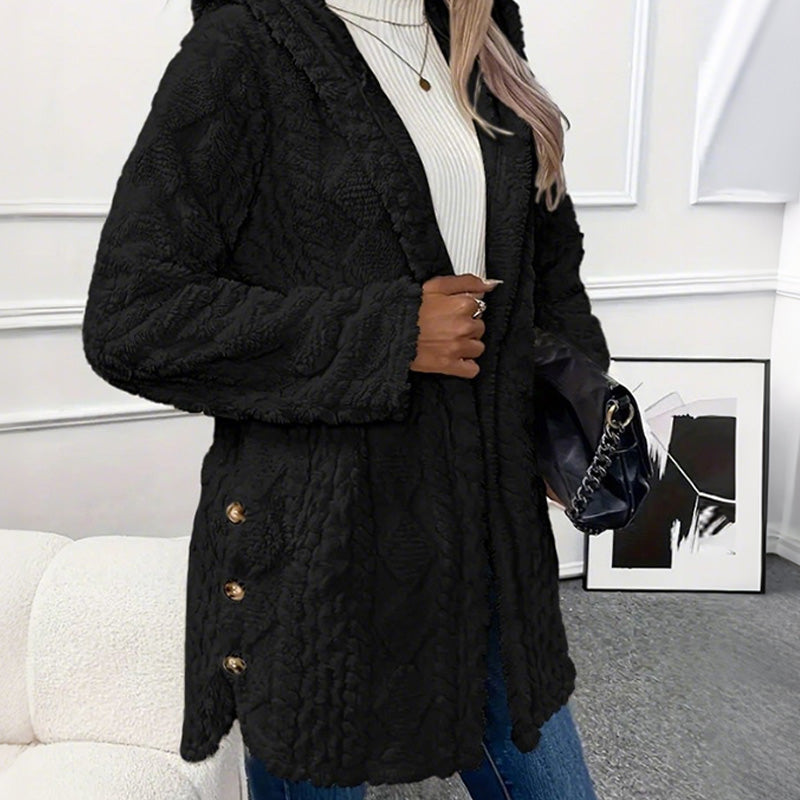 ✨ Veste boutonnée à capuche pour femme 🧥