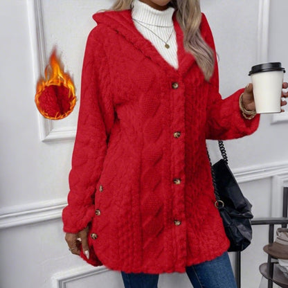 ✨ Veste boutonnée à capuche pour femme 🧥