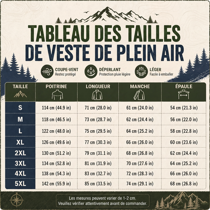 🥳💞+65 000 vendues🌧️🧥Veste Outdoor Homme Coupe-Vent & Déperlante❄️🎁