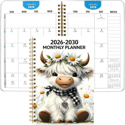 ✨ 📅 2026–2030 Plánovač na měsíc Roztomilá horská kráva 🐮