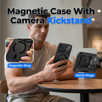 Clear Magnetic Case with Camera Guard Kickstand