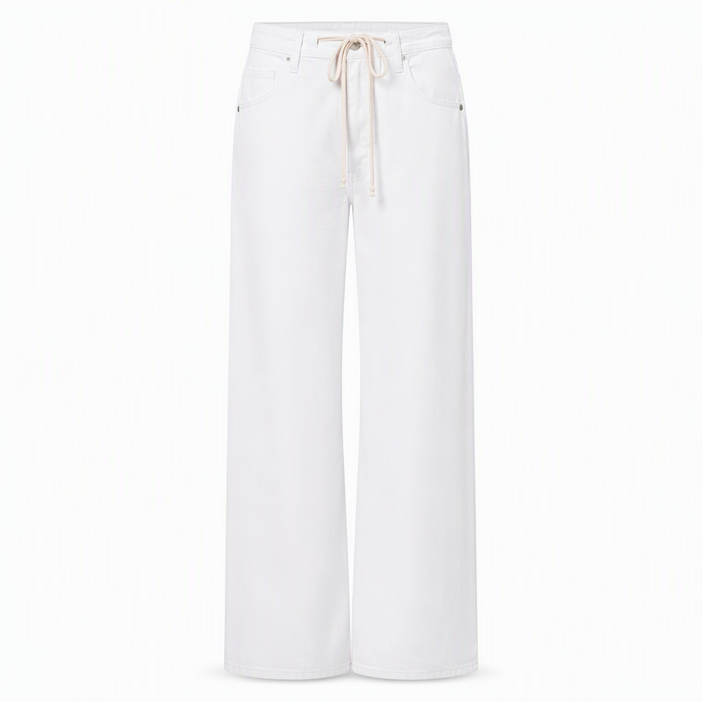Jeans en denim décontractés coupe large jambe pour femmes