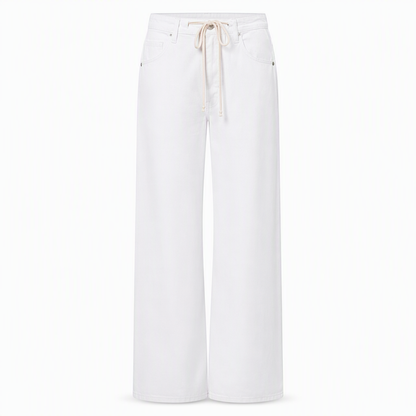 Jeans en denim décontractés coupe large jambe pour femmes