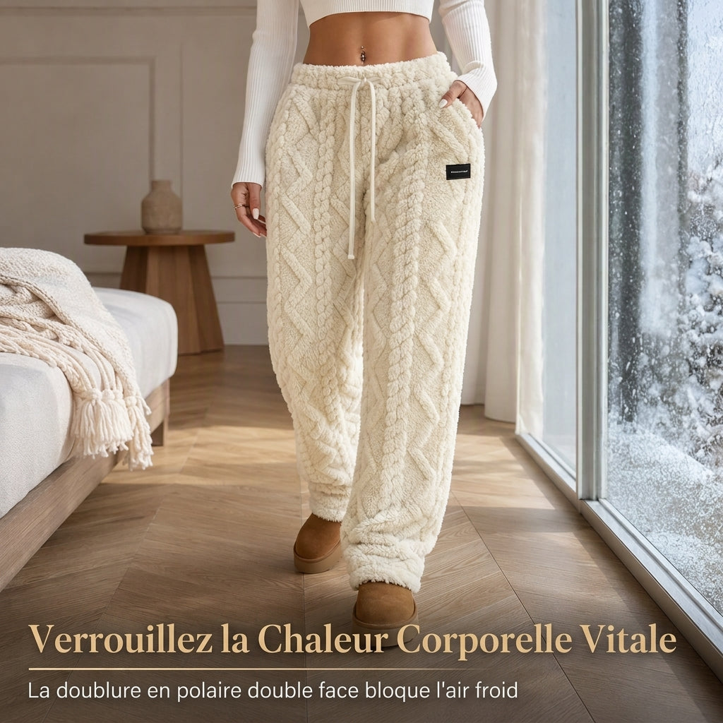 🔥Pantalons de détente décontractés pour femme doublés de flanelle chaude