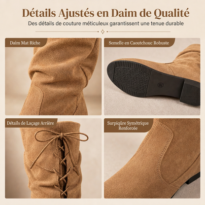 👢 Des bottines classiques en daim, confortables et faciles à assortir