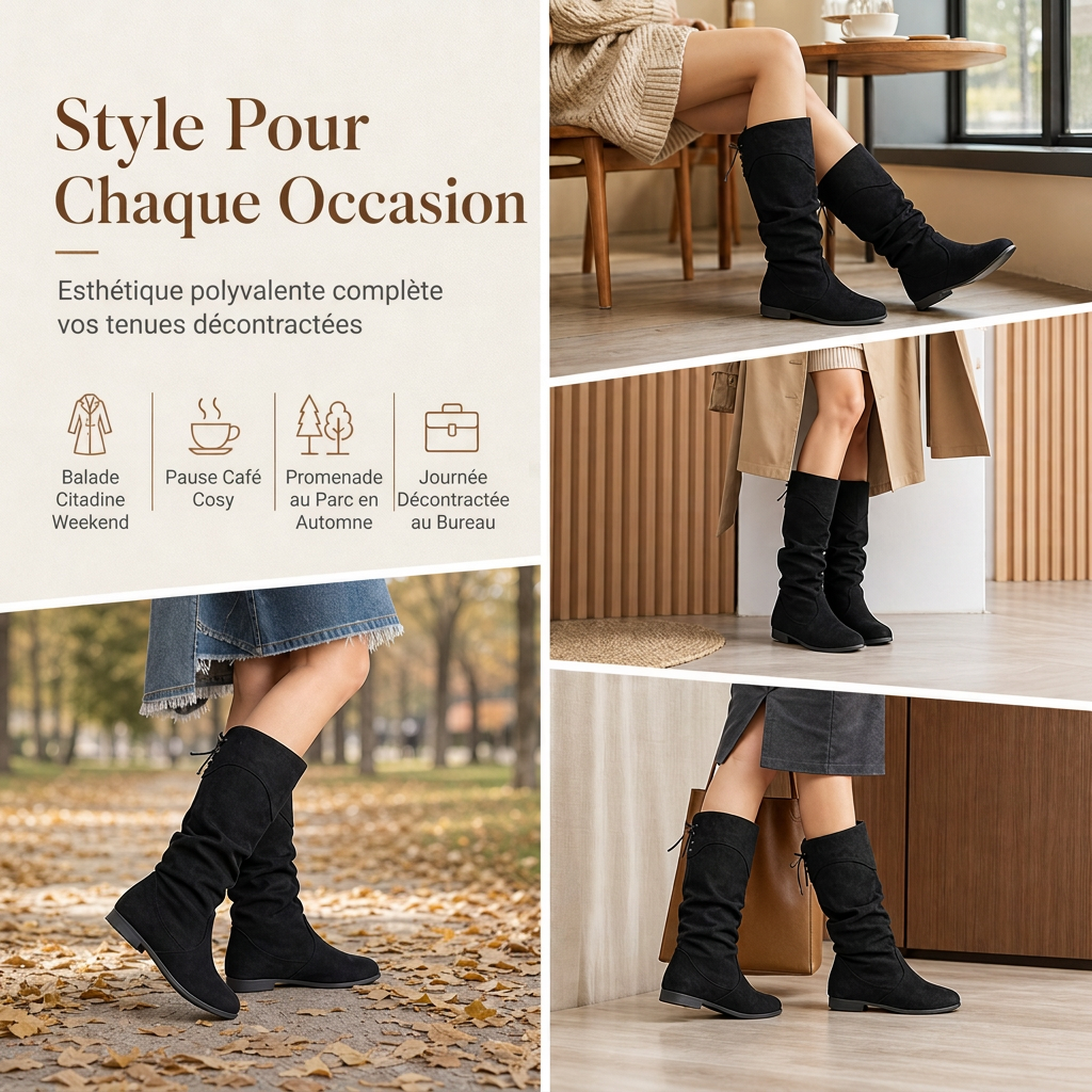 👢 Des bottines classiques en daim, confortables et faciles à assortir