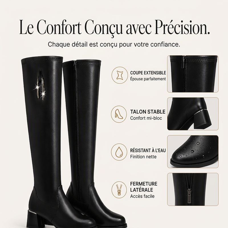 🥳💞 +65 000 vendues🔥👢Bottes femme chaudes élastiques, modèle au-dessus du genou🎁