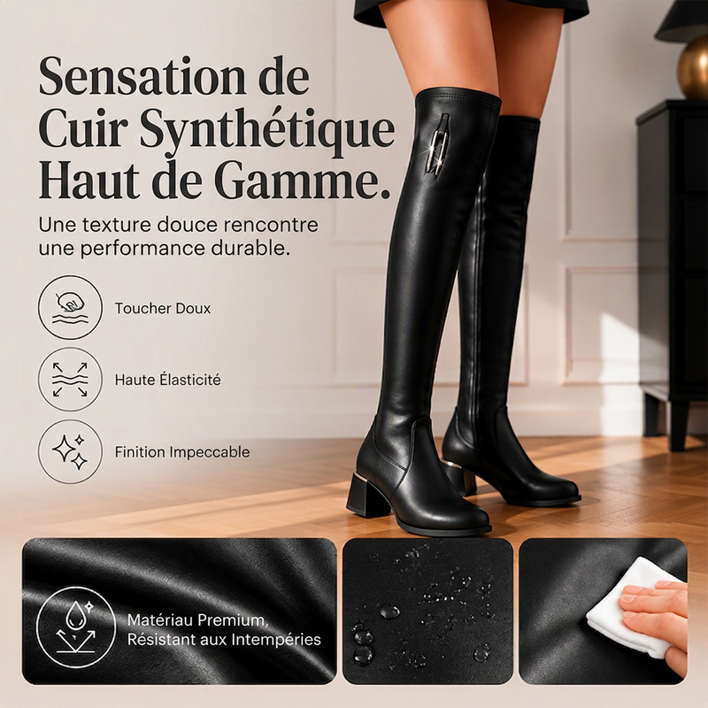 🥳💞 +65 000 vendues🔥👢Bottes femme chaudes élastiques, modèle au-dessus du genou🎁