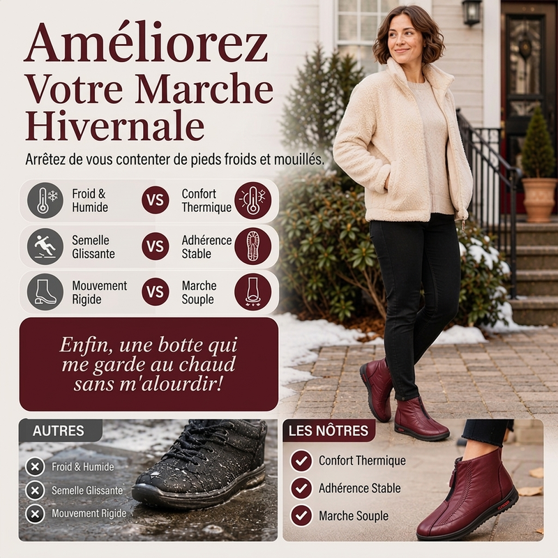 ❄️👢 Bottines d'hiver fourrées pour femme | Chaudes, confortables et antidérapantes ✨