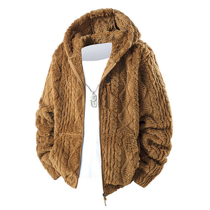 📢📢50 % DE RÉDUCTION !! ⏰ Veste en polaire à capuche zippée pour homme