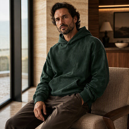 Sweat à capuche oversize unisexe à délavage acide, style décontracté