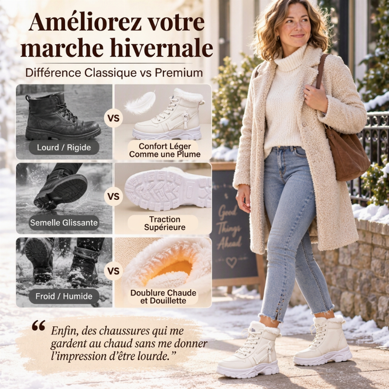Bottines d'hiver chaudes pour femmes, doublure en peluche