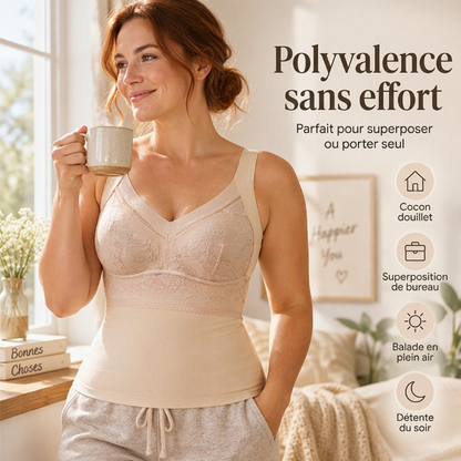⏳Liquidation totale⏳Débardeur Thermique Moulant Femme avec Soutien-Gorge Intégré