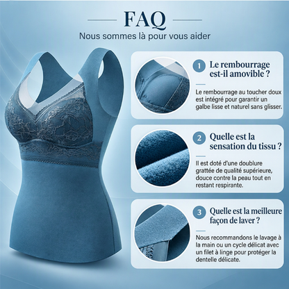 ⏳Liquidation totale⏳Débardeur Thermique Moulant Femme avec Soutien-Gorge Intégré