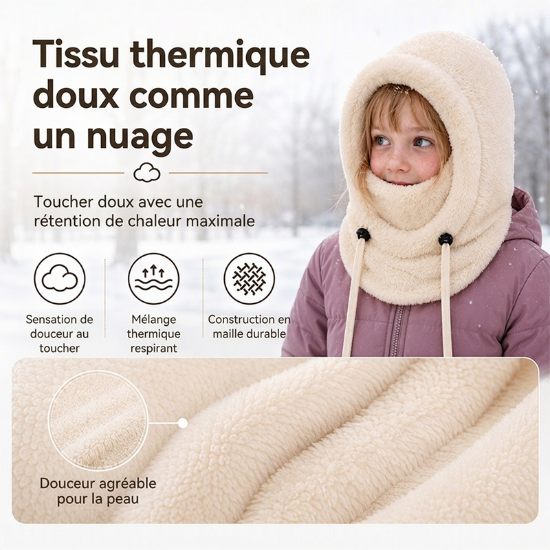 💖Soldes ! Prix cassés💖Cagoule de cyclisme thermique et coupe-vent pour enfants