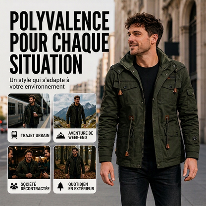 💖Soldes ! Prix cassés💖Veste d'hiver thermique pour hommes avec capuche amovible