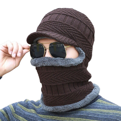 ❄️🧣 Bonnet-cagoule d’hiver 3 en 1 avec visière | Cache-visage et tour de cou chaud ✨