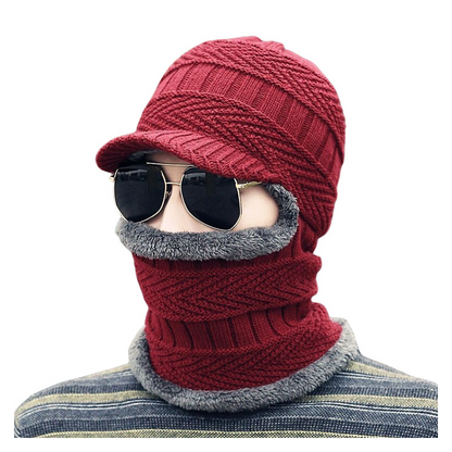 ❄️🧣 Bonnet-cagoule d’hiver 3 en 1 avec visière | Cache-visage et tour de cou chaud ✨