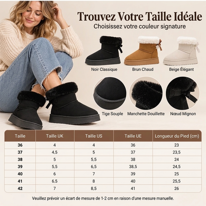 Bottes de neige à plateforme mi-mollet pour femmes