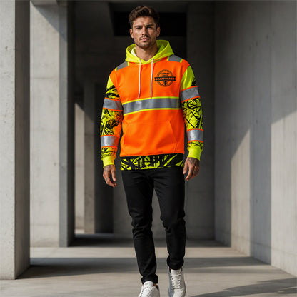 Sweat-shirt à capuche réfléchissant haute visibilité pour homme