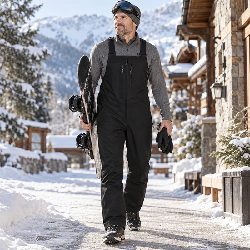Pantalons de ski imperméables unisexe à bretelles