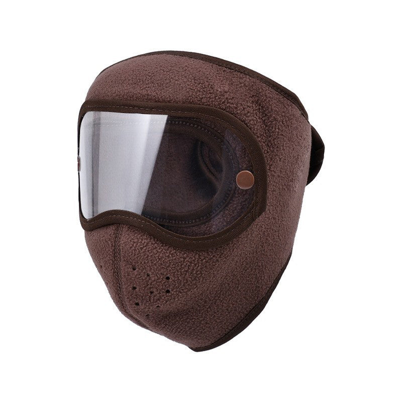 Masque facial d'hiver coupe-vent et chaud avec lunettes HD