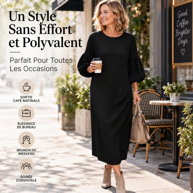 🌸50 % de réduction 💖 Robe à manches bouffantes pour femme