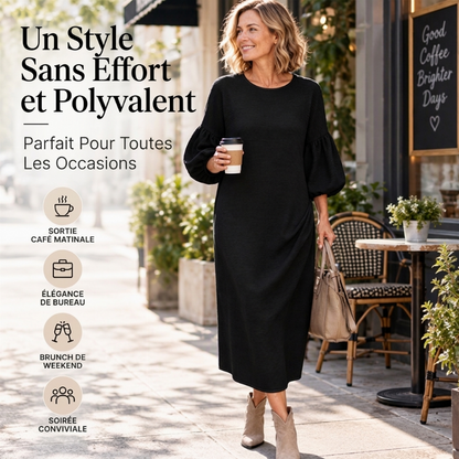 🌸50 % de réduction 💖 Robe à manches bouffantes pour femme