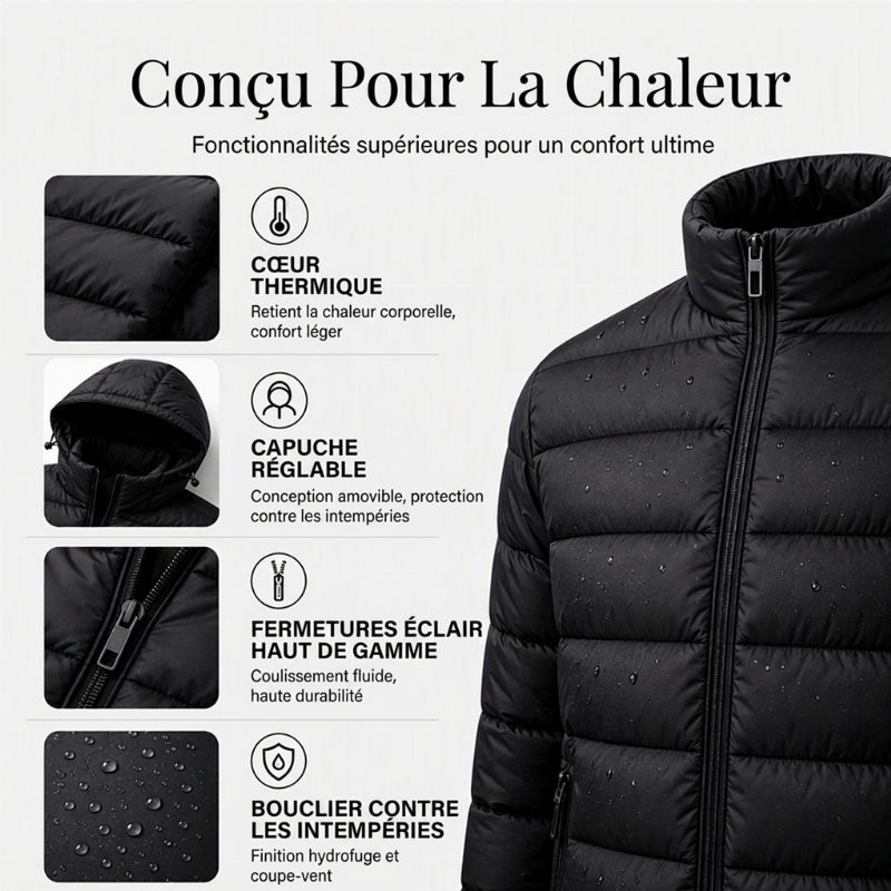 💖Soldes ! Prix cassés💖Veste thermique d'hiver coupe-vent pour homme