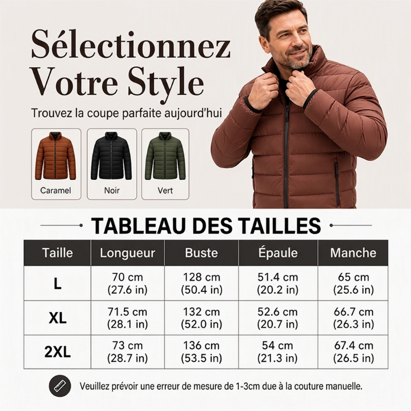 💖Soldes ! Prix cassés💖Veste thermique d'hiver coupe-vent pour homme