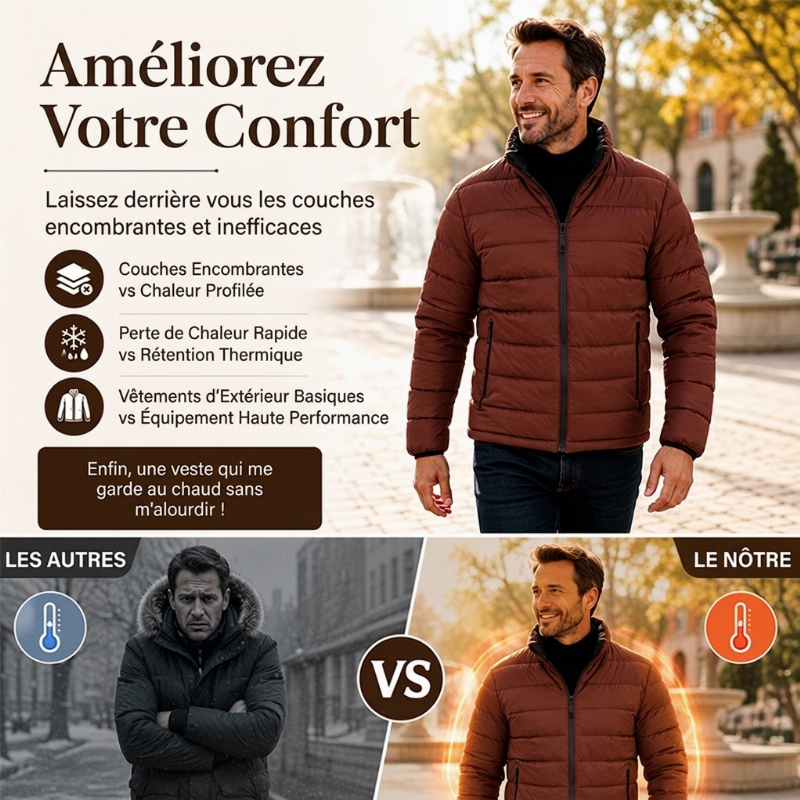 💖Soldes ! Prix cassés💖Veste thermique d'hiver coupe-vent pour homme