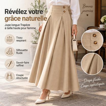 ⏳50% DE RÉDUCTION! 👗Jupe Longue Taille Haute Évasée Plissée, Coupe qui affine la silhouette