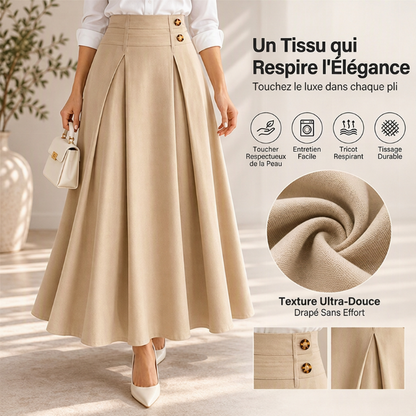 ⏳50% DE RÉDUCTION! 👗Jupe Longue Taille Haute Évasée Plissée, Coupe qui affine la silhouette