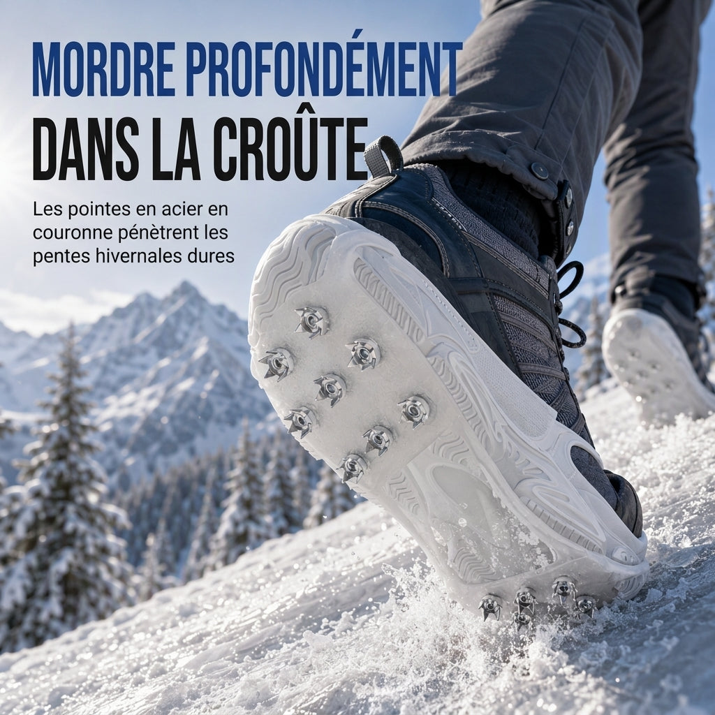 ❄️ 50 % de réduction !! 🧊 Crampons antidérapants à 14 dents