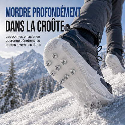 ❄️ 50 % de réduction !! 🧊 Crampons antidérapants à 14 dents