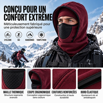 Cagoule thermique coupe-vent, masque facial