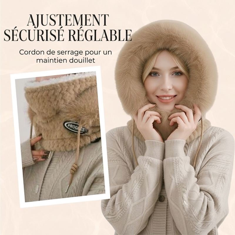 Écharpe-masque à capuche 3-en-1 d'hiver pour femme