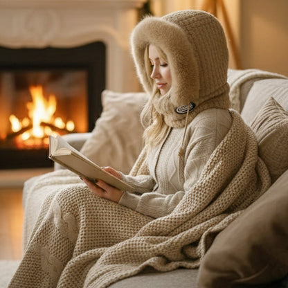 Écharpe-masque à capuche 3-en-1 d'hiver pour femme