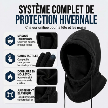 ✨ Ensemble cagoule avec gants tactiles et chaussettes : prêt pour le froid 🧦