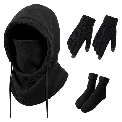 ✨ Ensemble cagoule avec gants tactiles et chaussettes : prêt pour le froid 🧦