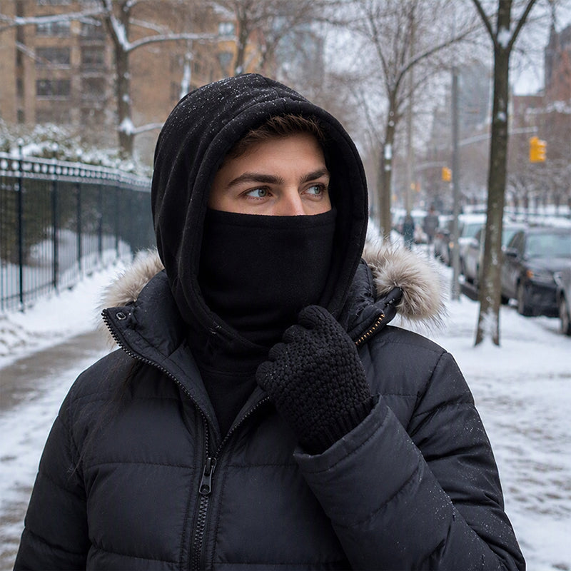 ✨ Ensemble cagoule avec gants tactiles et chaussettes : prêt pour le froid 🧦