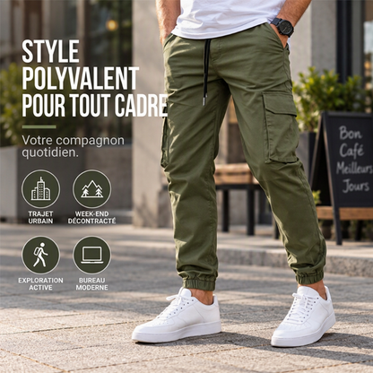 Pantalon cargo décontracté d'extérieur pour hommes avec cordon de serrage