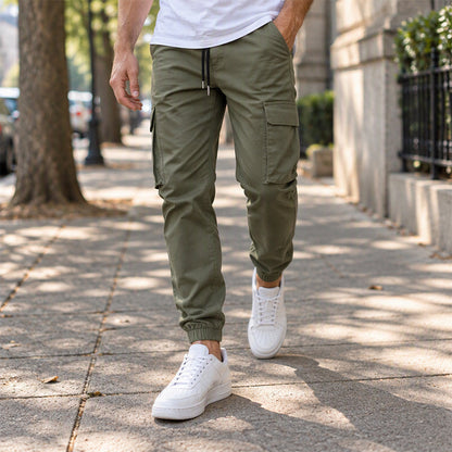 Pantalon cargo décontracté d'extérieur pour hommes avec cordon de serrage
