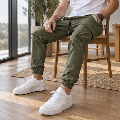 Pantalon cargo décontracté d'extérieur pour hommes avec cordon de serrage