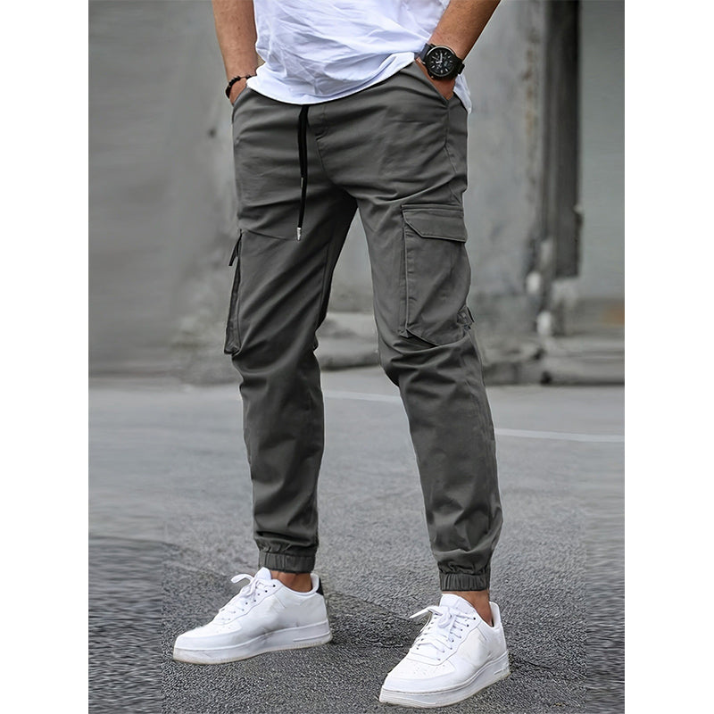 Pantalon cargo décontracté d'extérieur pour hommes avec cordon de serrage