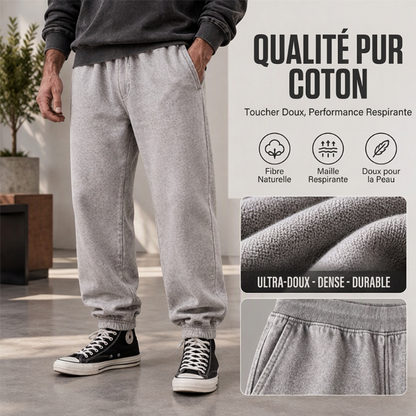Pantalon de survêtement décontracté et sportif en denim lavé pour hommes