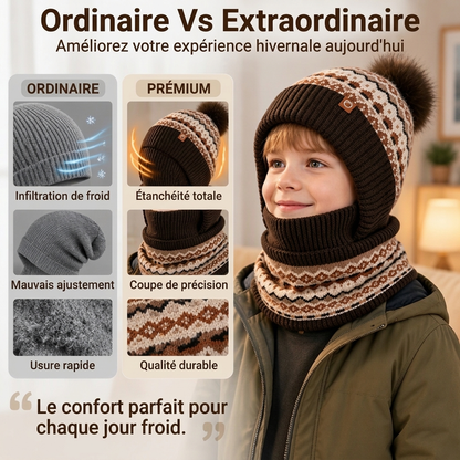 Cagoule thermique coupe-vent d'hiver pour enfants