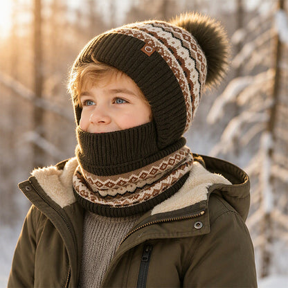 Cagoule thermique coupe-vent d'hiver pour enfants