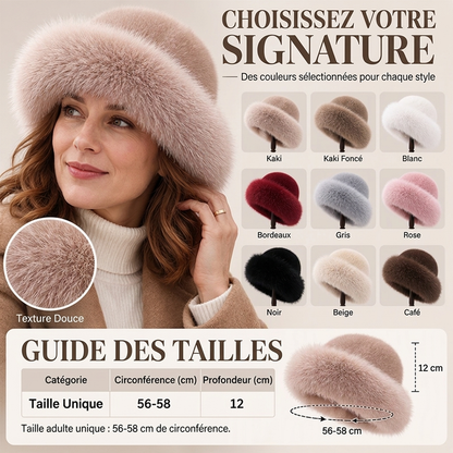 Chapeau chaud élégant en fausse fourrure pour femme