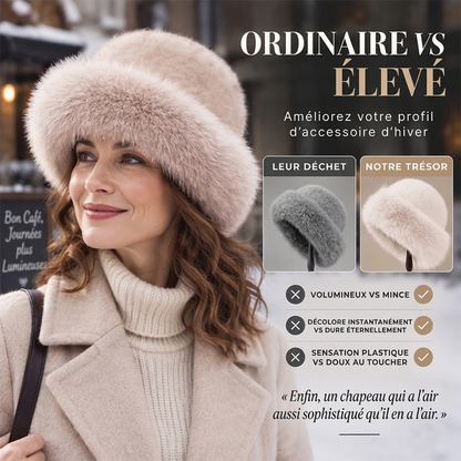 Chapeau chaud élégant en fausse fourrure pour femme